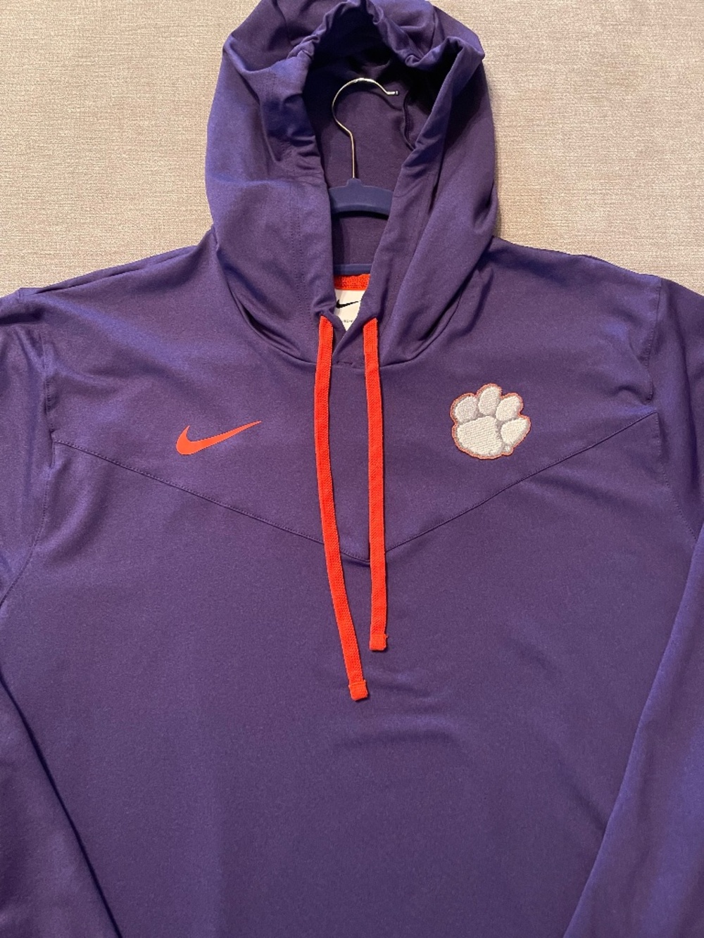 Nike Dri-FIT Clemson Football Team Issue Lightweight Hoodie Pullover XL